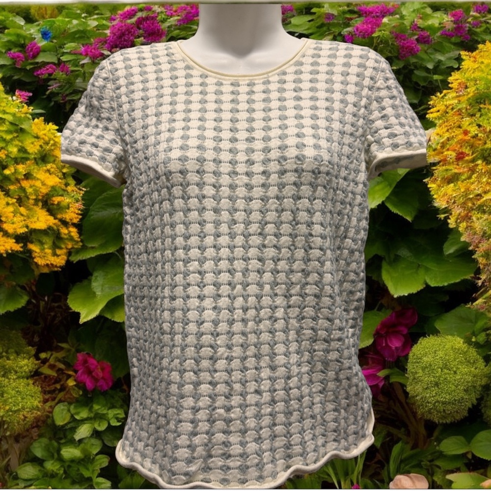 Armani Collezioni Gray  and cream top size 10